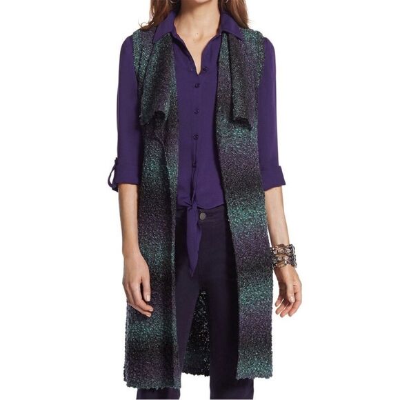 EUC Chicos Sleeveless Cardigan (size Medium) - Picture 1 of 8